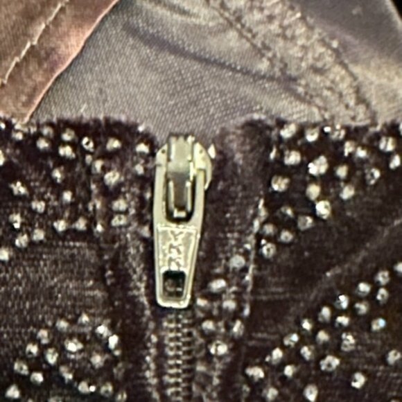 Vintage Scott McClintock 90s Glittery Black Velvet Shimmer Maxi Dress Womens 14 - Picture 7 of 15